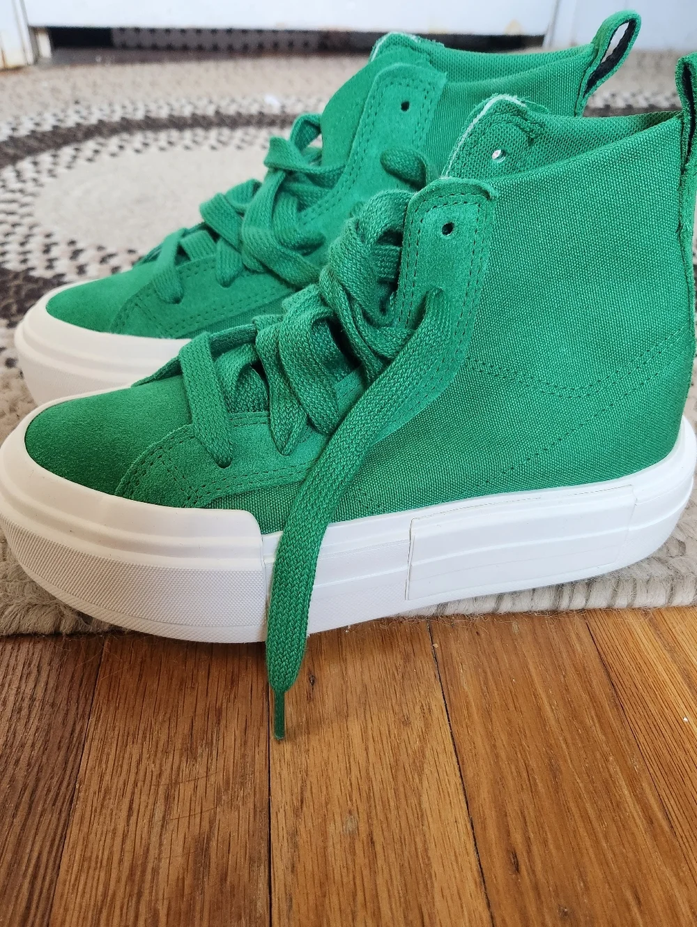 Converse Green High-Top Platform Sneakers